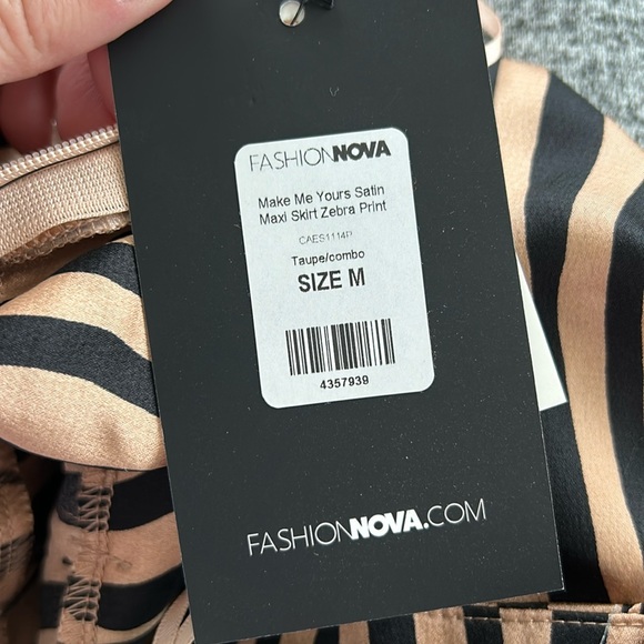 Make Me Yours Satin Maxi Skirt Zebra Medium - Picture 3 of 5